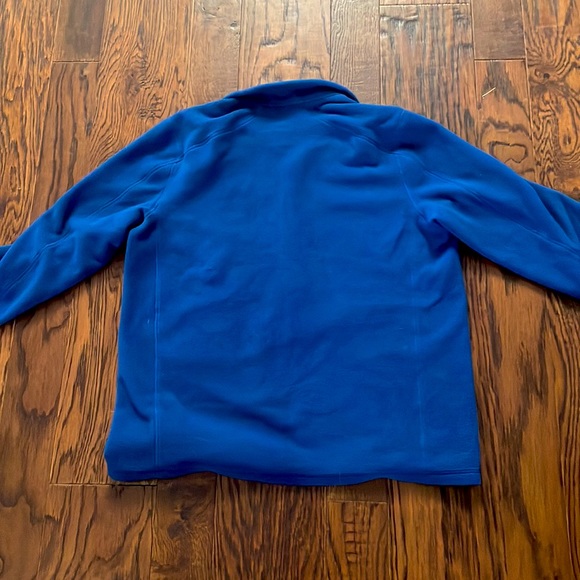 L.L. bean Men’s fleece blue Med 3/4 zip pullover white sewn emblem like new feel - Picture 5 of 6
